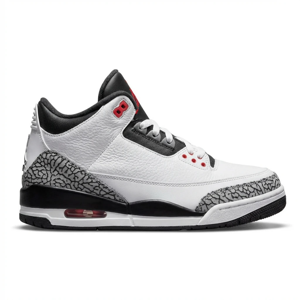 Jordan AJ3 black and white retro style sneakers