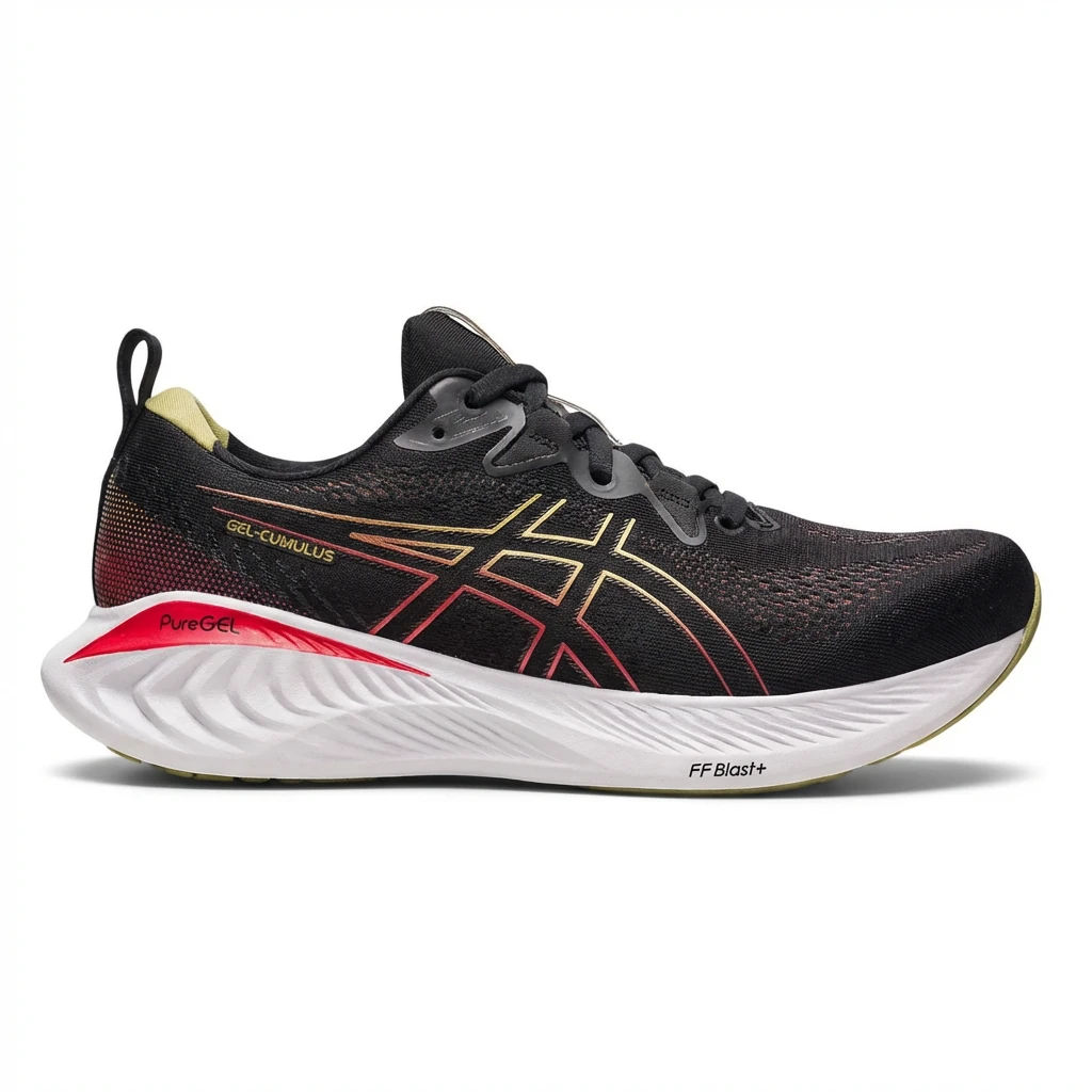 ASICS Gel-Cumulus Black and Red Trend Running Shoes