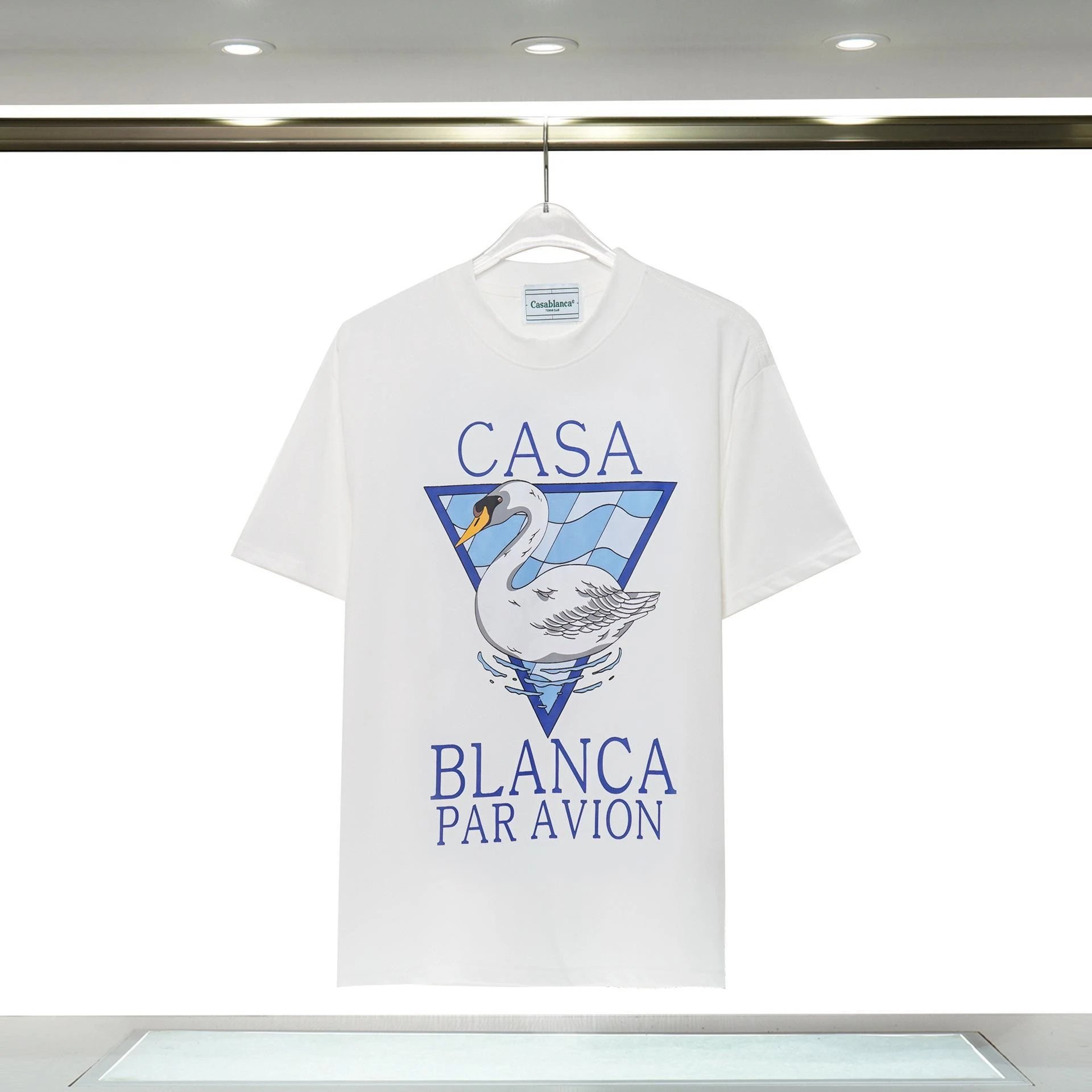 Casablanca Swan Print White T-shirt