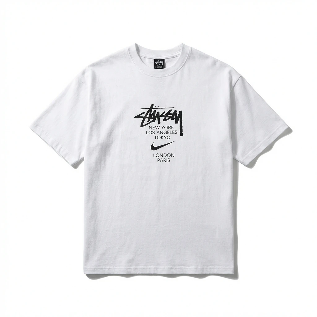 Stussy Co-branded Simple Style White T-shirt