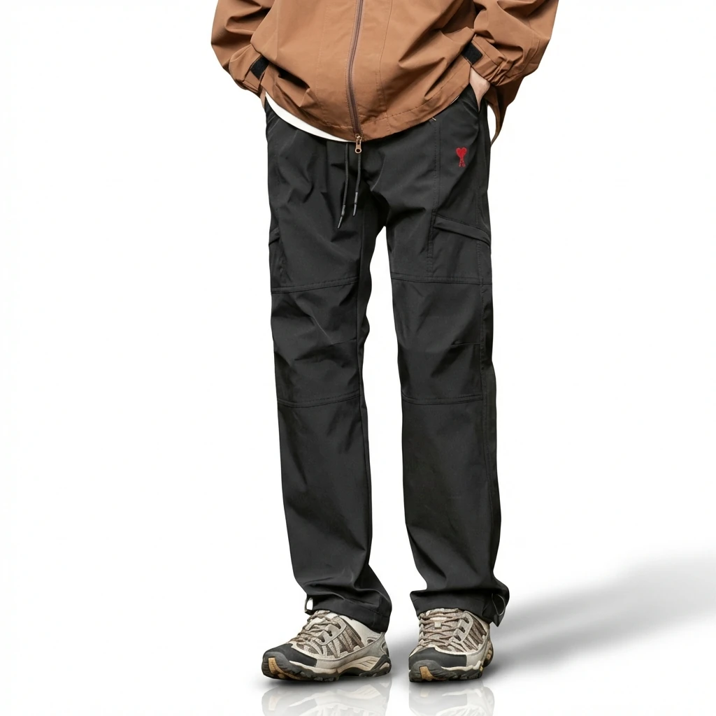 AMI Workwear Style Black Long Trousers