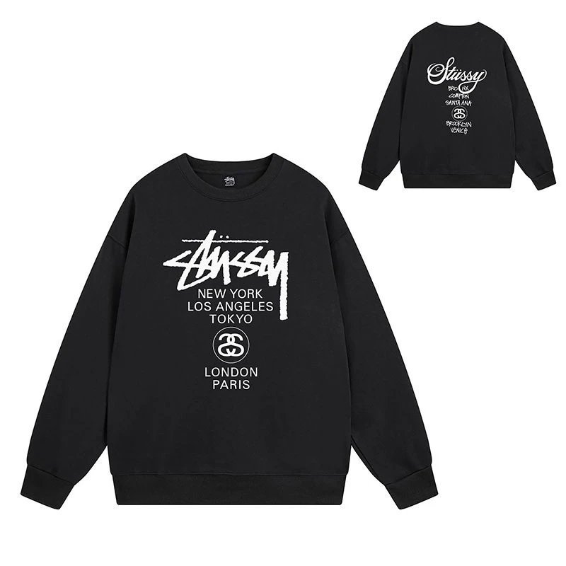 Stussy Black Style 541 Graphic SweatShirt Outdoor Days