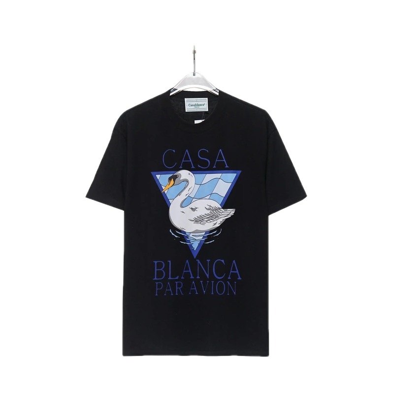 Casablanca black T-shirt with swan print