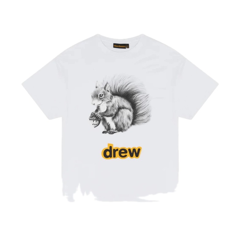 DREW Squirrel Print Street Style White T-Shirt