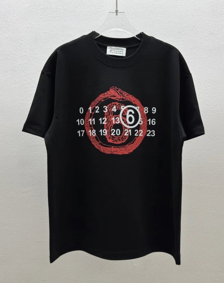 Maison Margiela Number Collection Streetwear-style Black T-Shirt