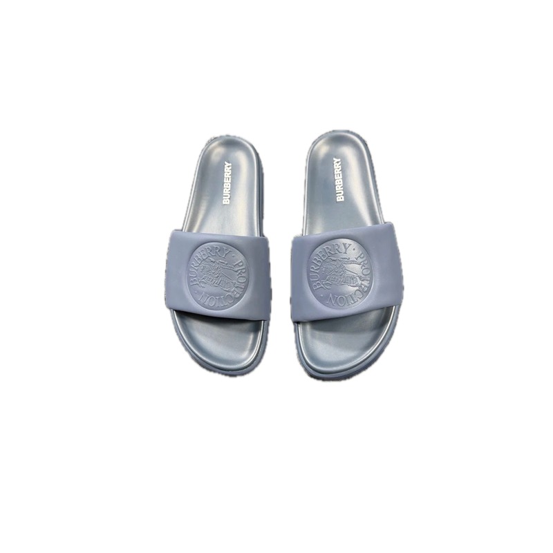 Burberry Embossed Knight Pattern Minimalist Dusty Blue Slides