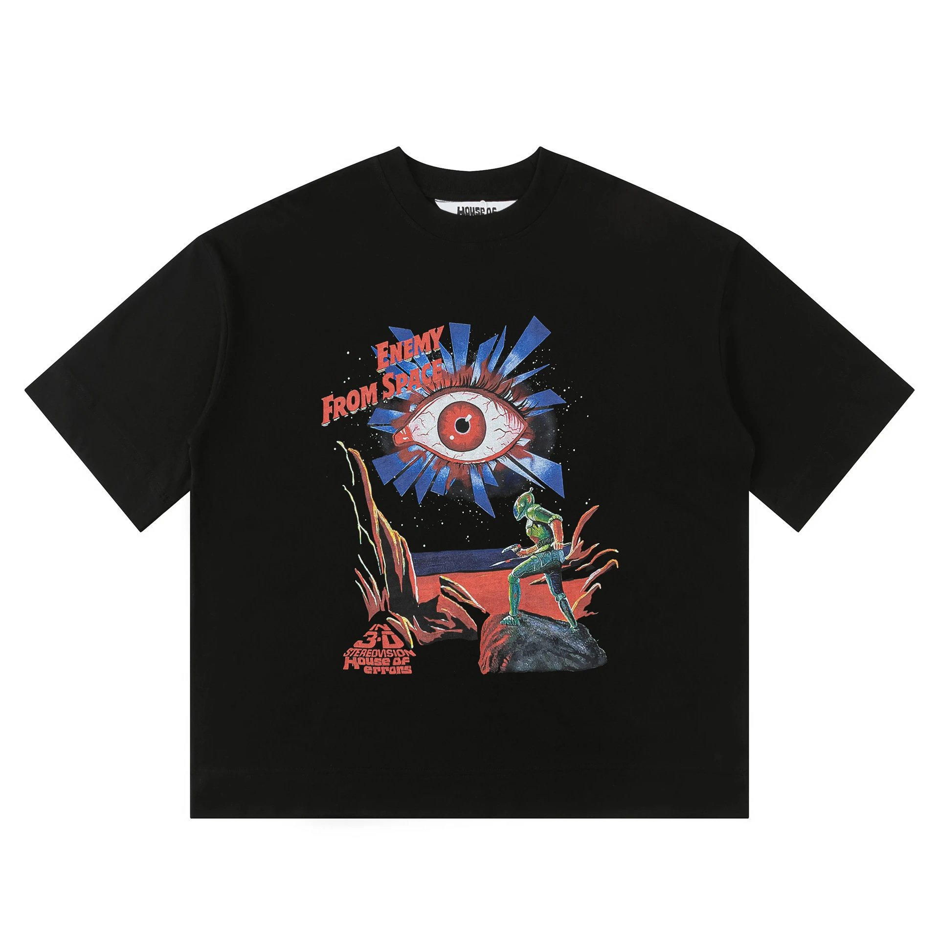 "House of Errors Alien Eye Trendy Cool Black T-shirt"