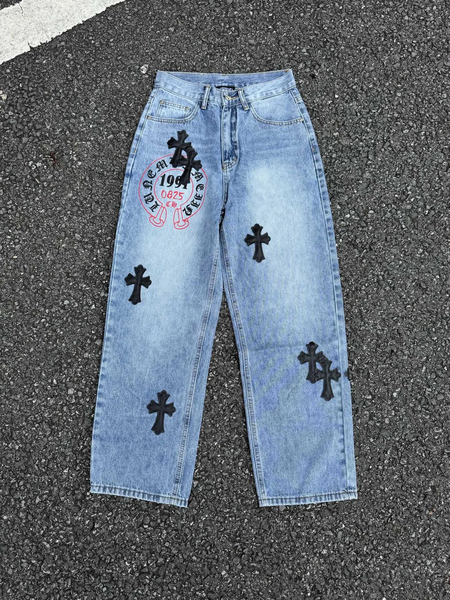 Light Blue Gift Edit Chrome Hearts Cross Jeans