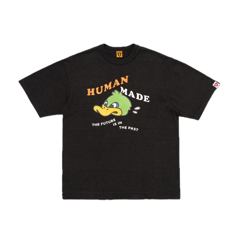HUMAN MADE Green Duck Print Vintage Black T-Shirt