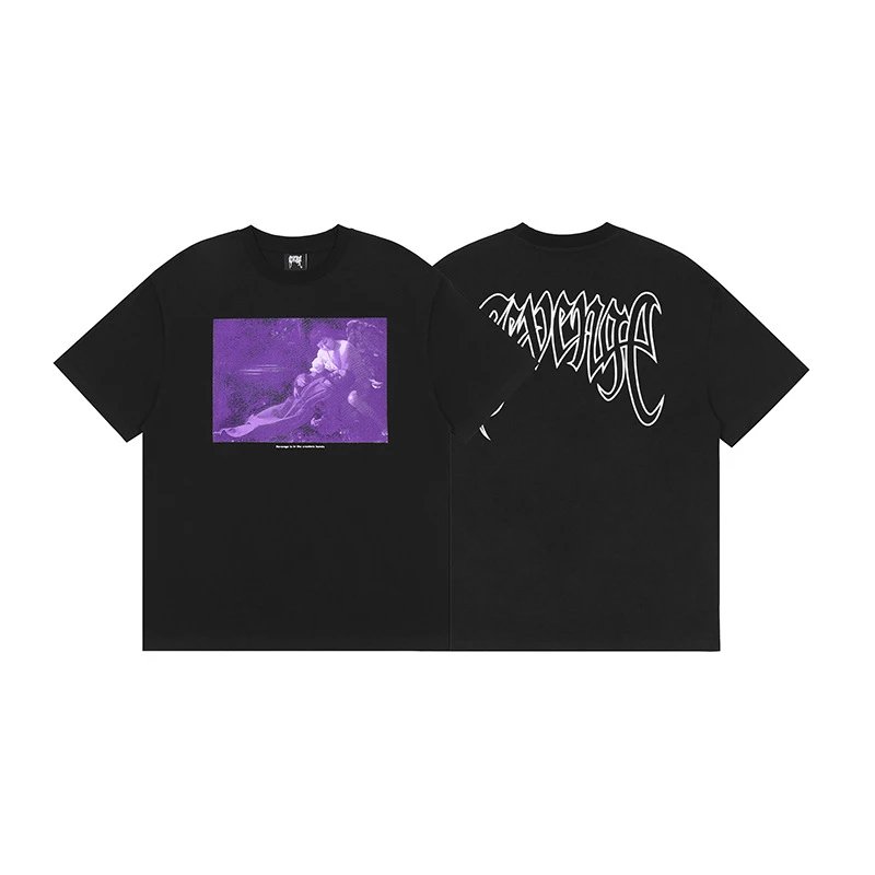 Revenge Black Skull Graphic T-Shirt Fan Wear