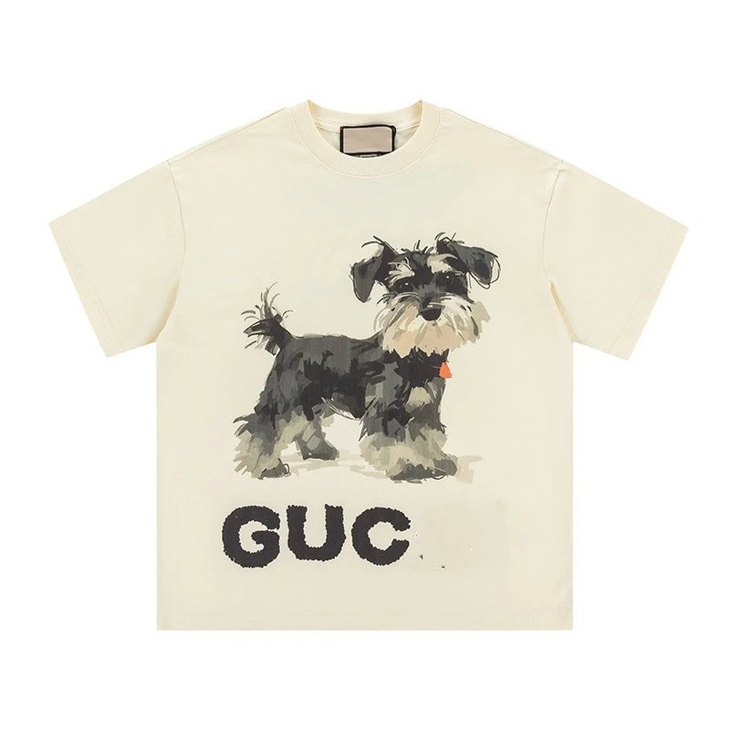 Gucci Schnauzer Print Vintage Off-white T-shirt