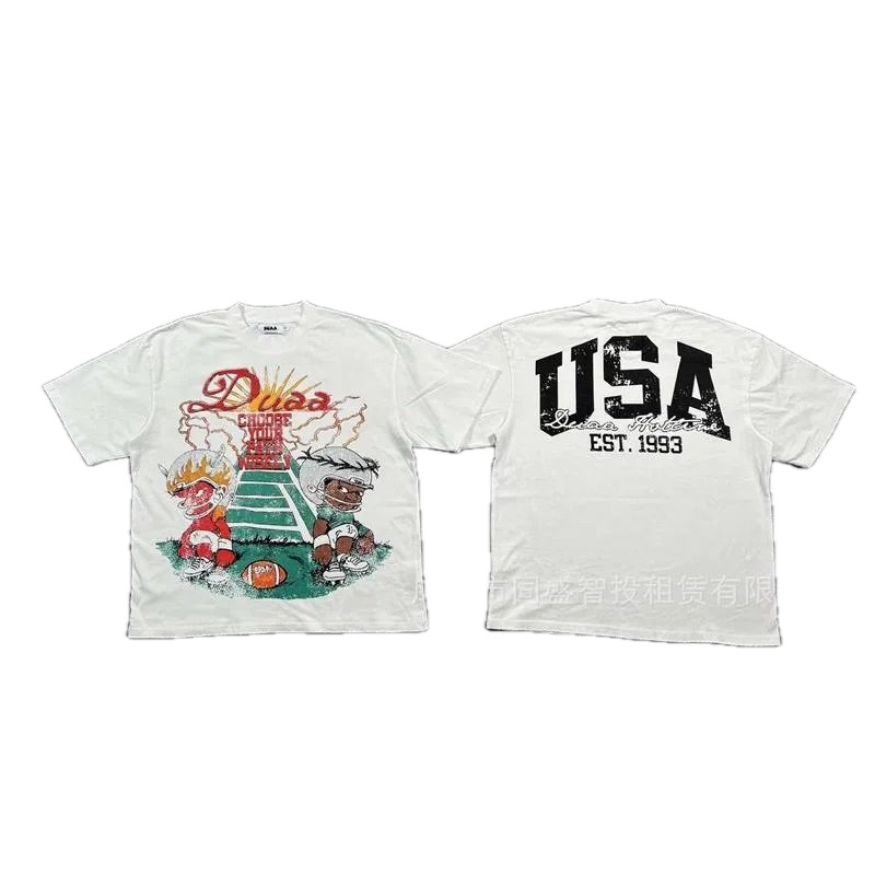 DUAA American Football Vintage Style White T-shirt