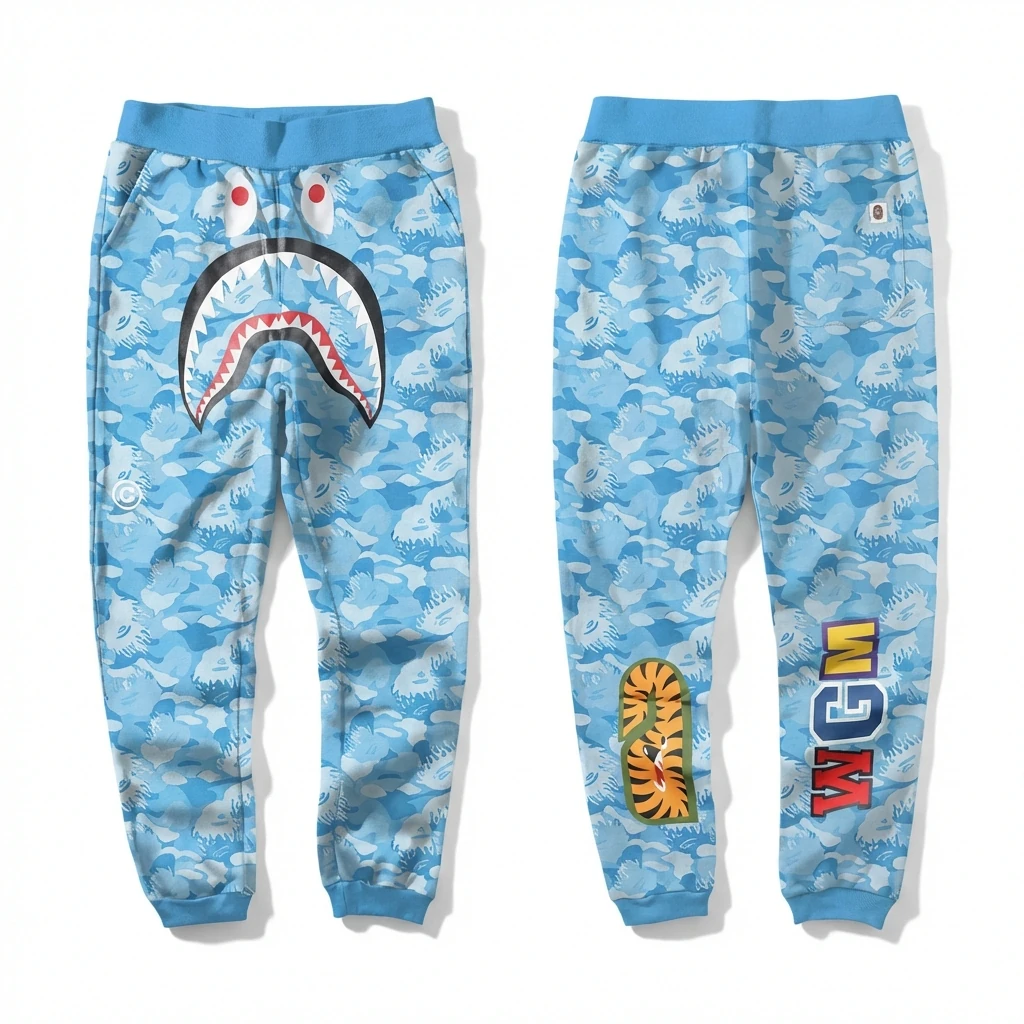 Bape Shark Camouflage Style Sweatpants
