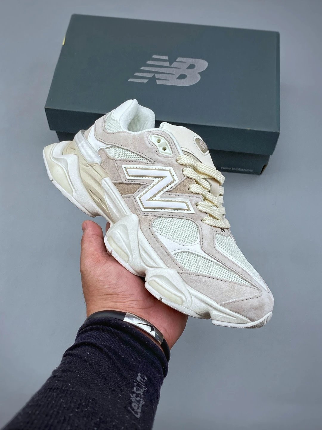 New Balance Chunky Runners, Mixed Panel Finish in Cream