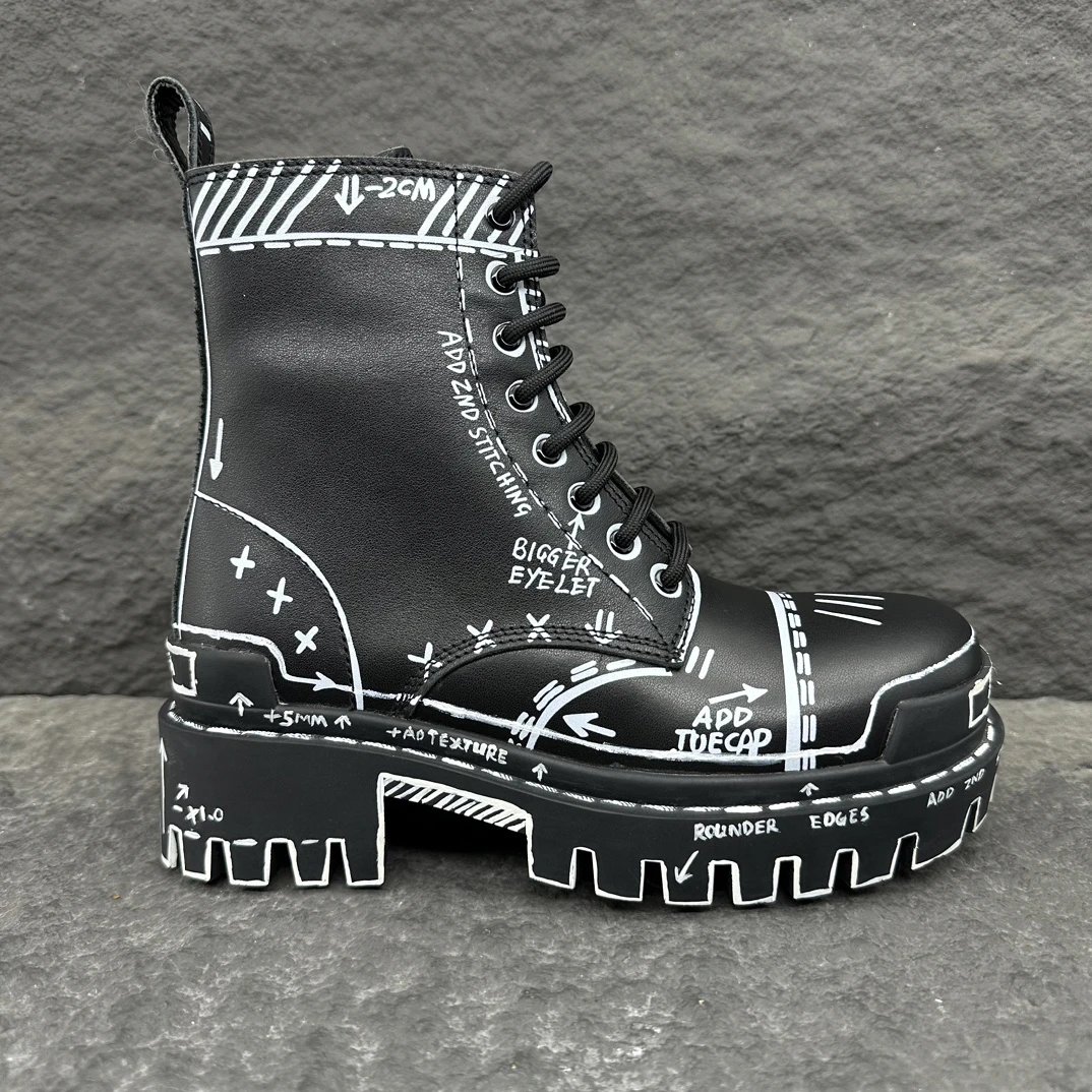 Off-White Black Boot Combat Boot for Photo Ready Styling