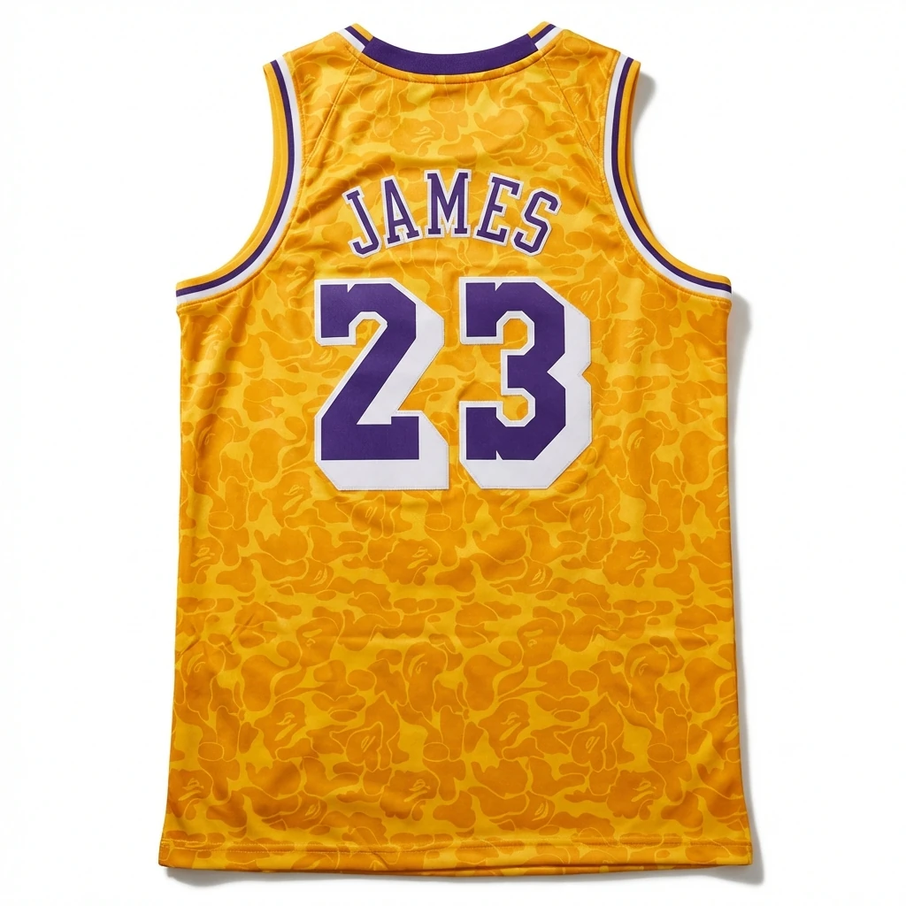 LBJ No. 23 camouflage-style jersey