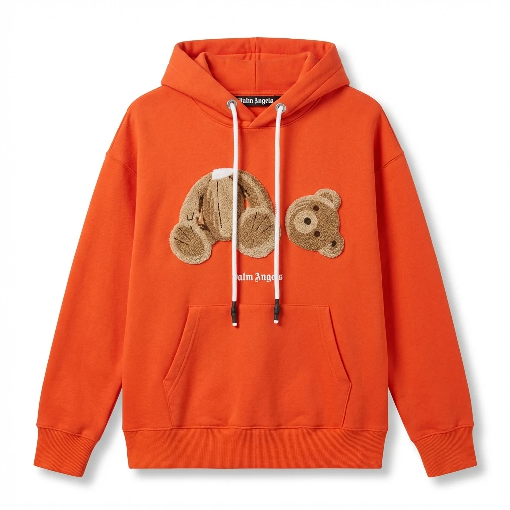 Palm Angels Bear Trend Brand Orange Sweatshirt