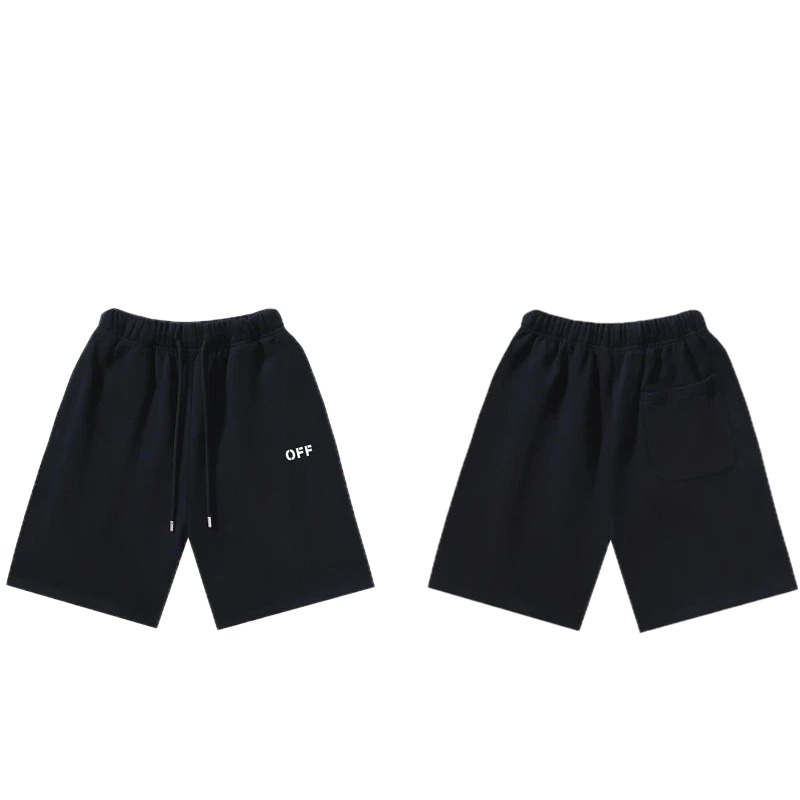 Off-White minimalist-style black shorts