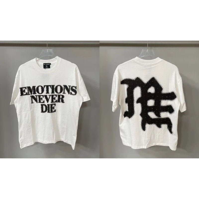Mixed Emotion Graffiti Street Style White T-Shirt