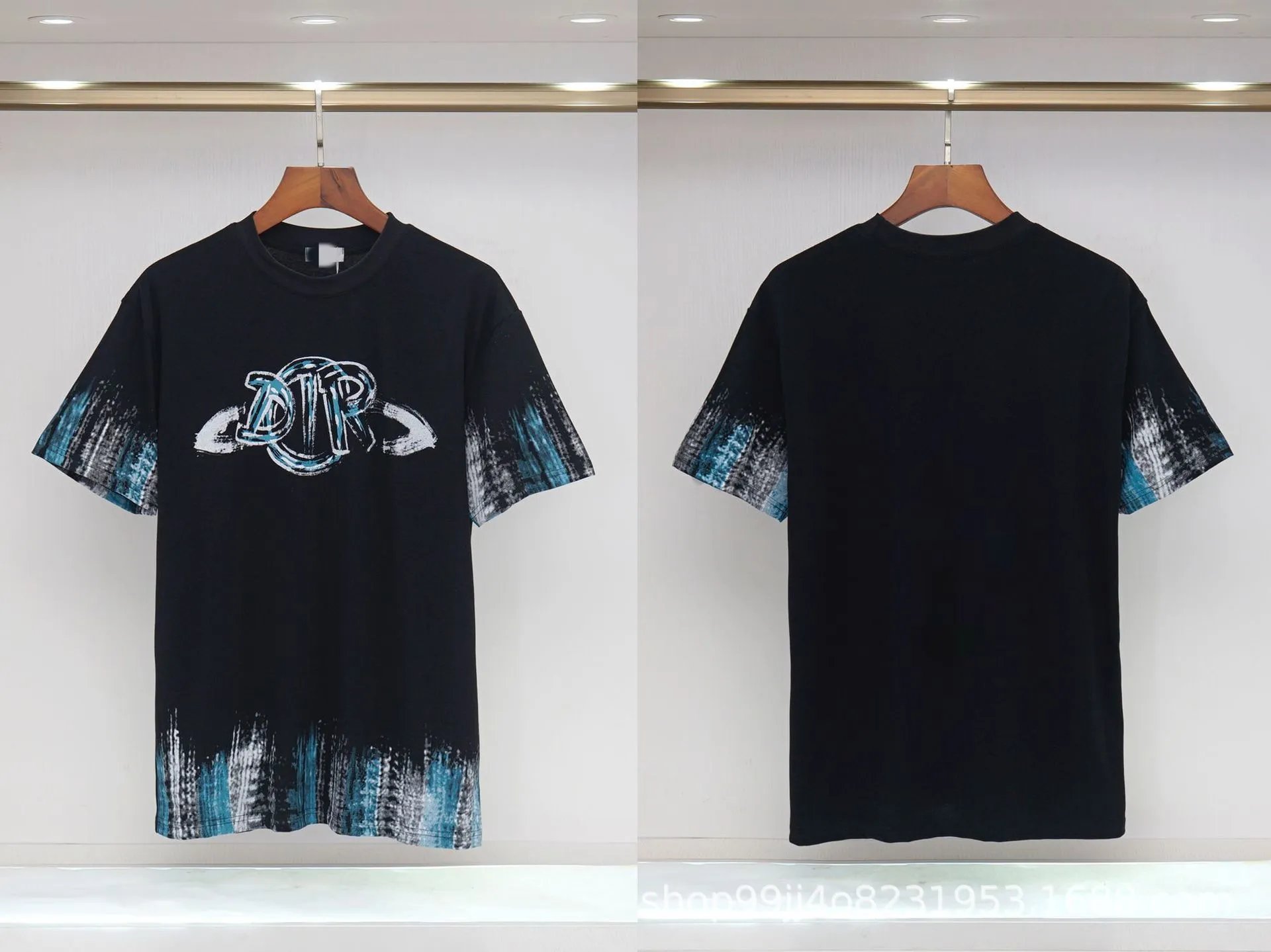 Dior Graffiti Cool Trendy Black Short-sleeve T-shirt