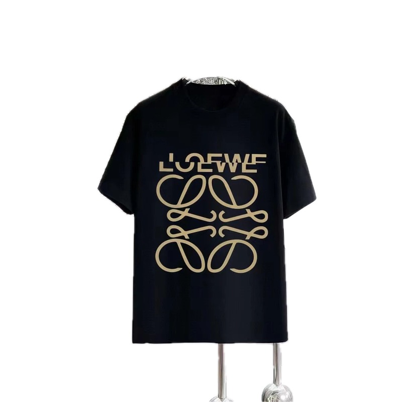 LOEWE Logo Print Trendy Black Short-Sleeve T-Shirt
