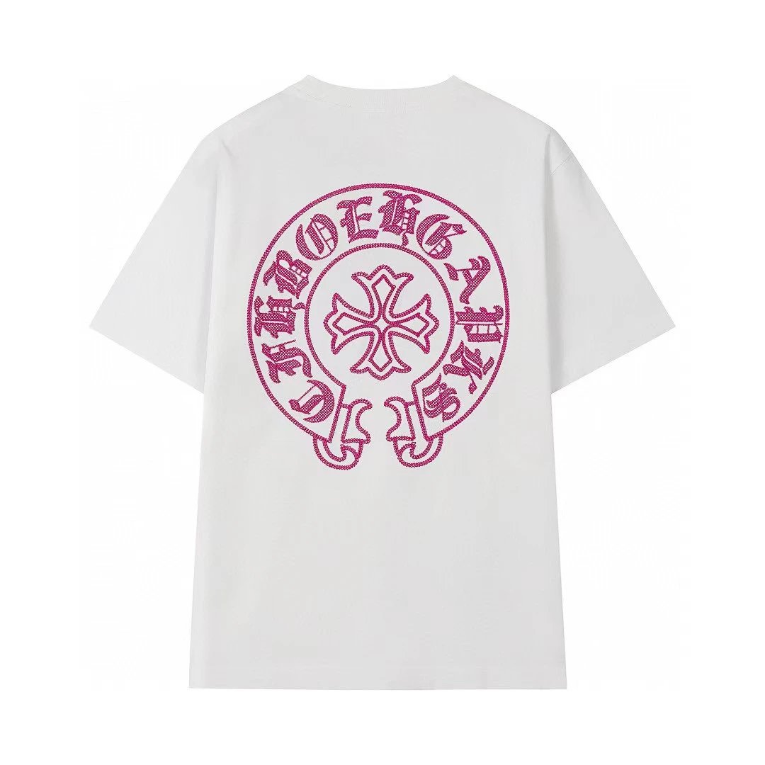 Chrome Hearts Cross Print Street Style White T-Shirt