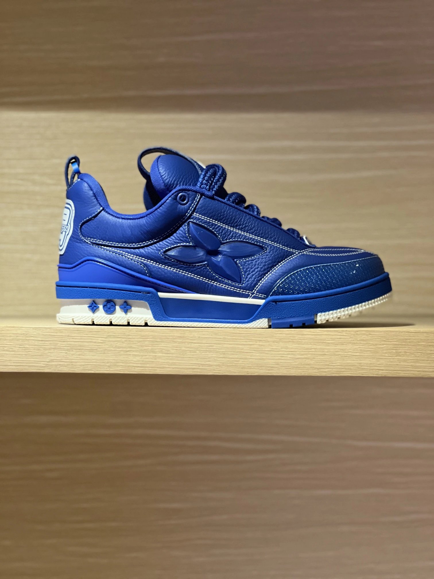 Louis Vuitton Blue Low-top Sneaker with Bright Blue Leather Panels for Streetwear Looks