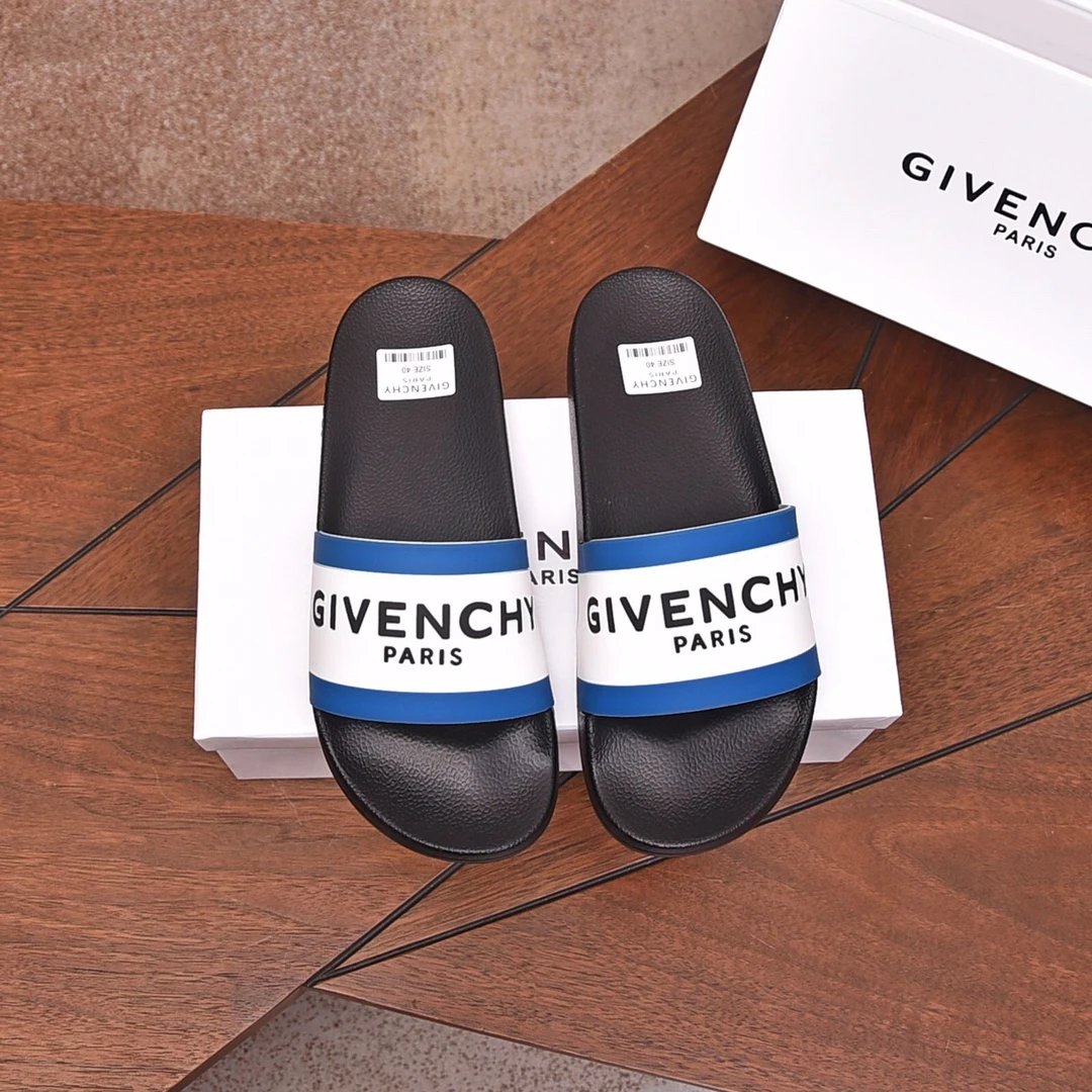 Givenchy Letter Print Streetwear-style Color-block Slides