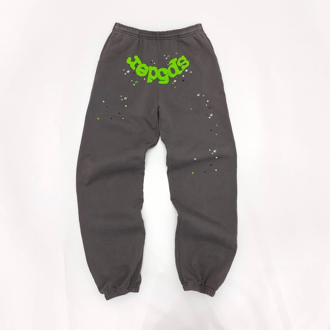 Sp5der Travel Charcoal Graphic Sweatpants