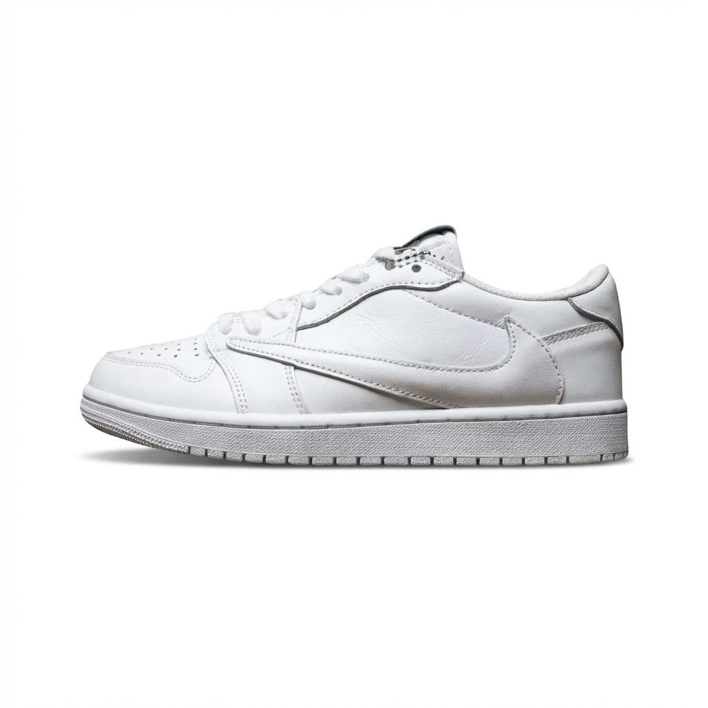 Jordan AJ1 simple white canvas shoes