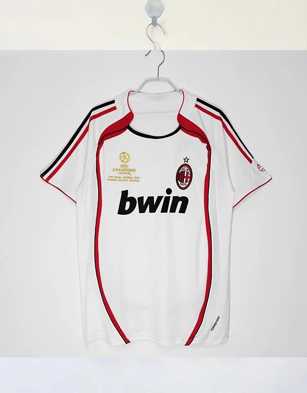AC Milan Compact Retro soccer jersey Red Black Striped for Smart Casual Looks