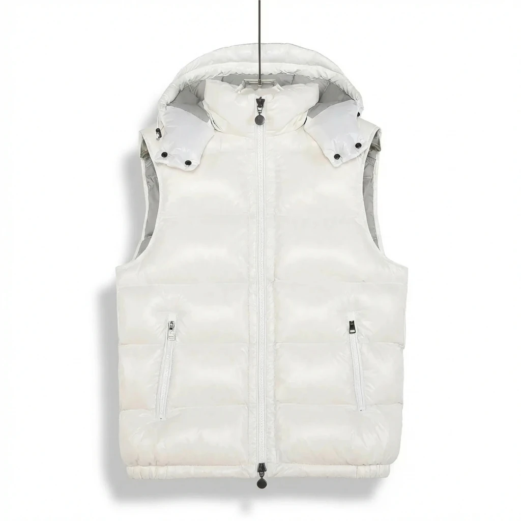 Moncler shiny and fashionable white down vest