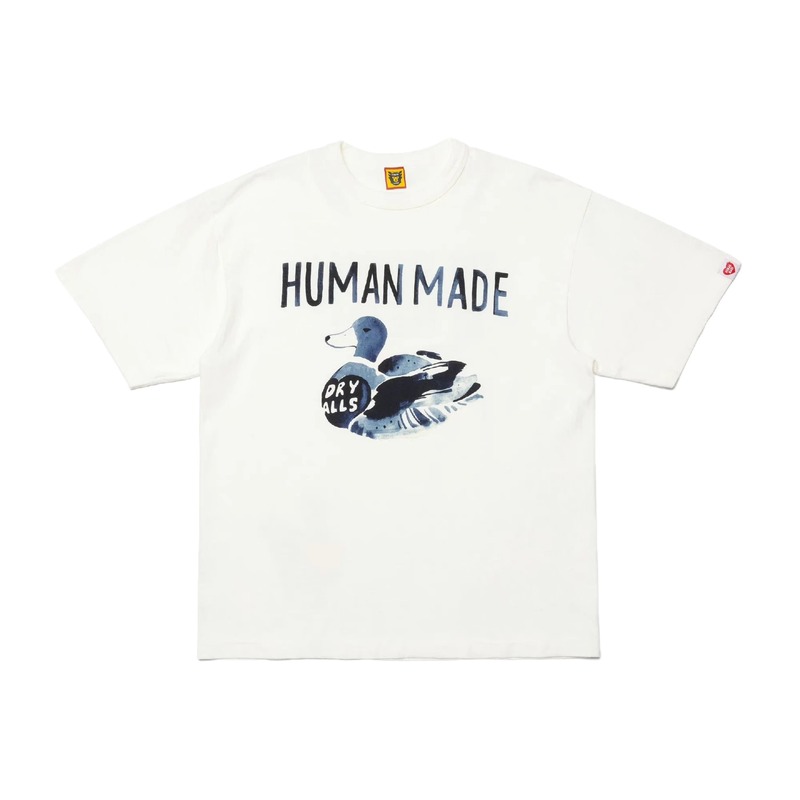 HUMAN MADE Duck Print Vintage Style Off-white Short Sleeve T-shirt