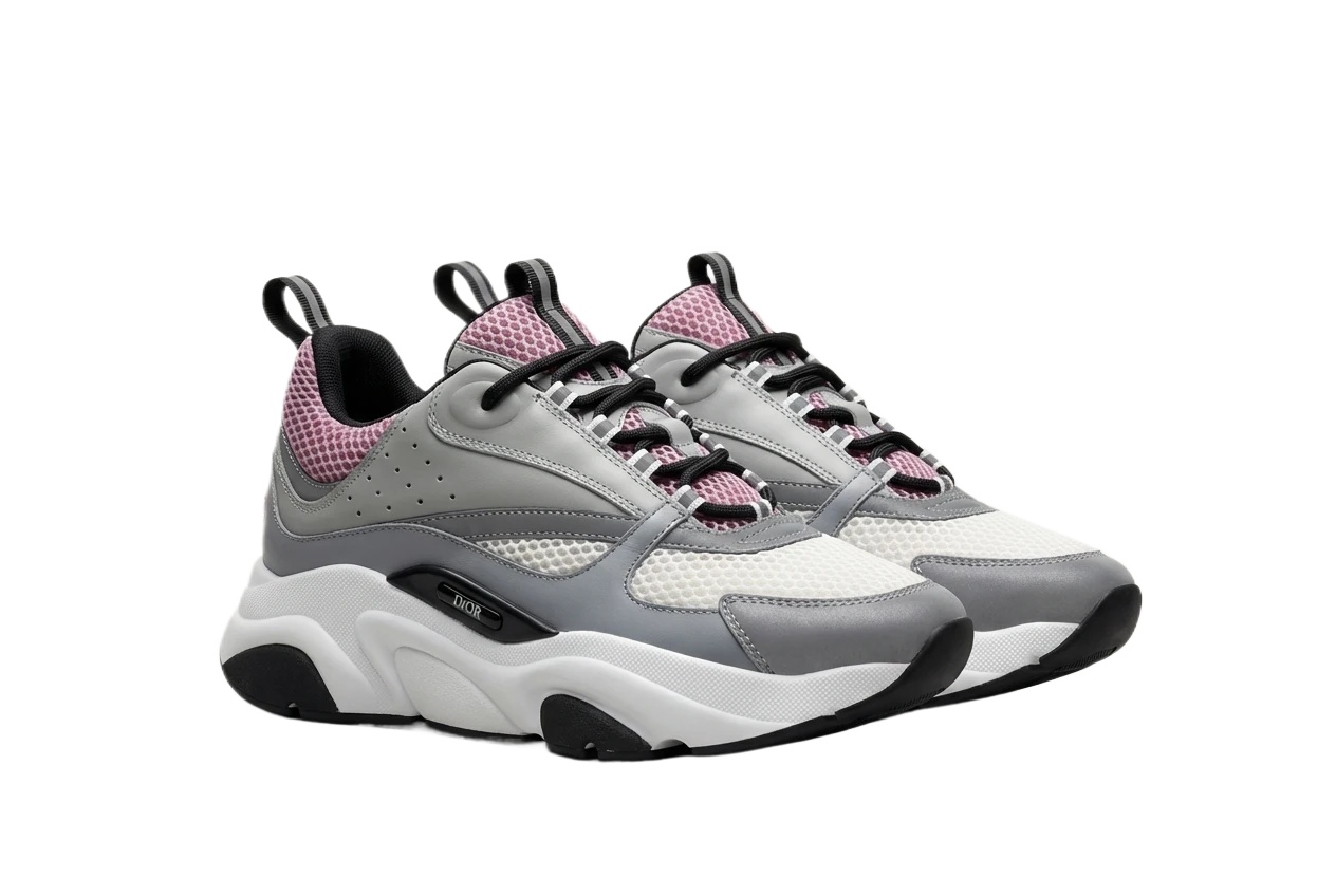 Dior retro-style gray-pink sports shoes