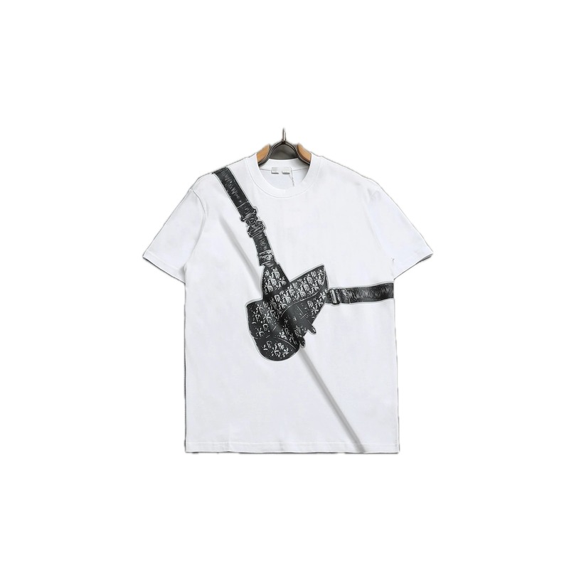 Dior Monogram Collection Light Luxury Style White T-Shirt