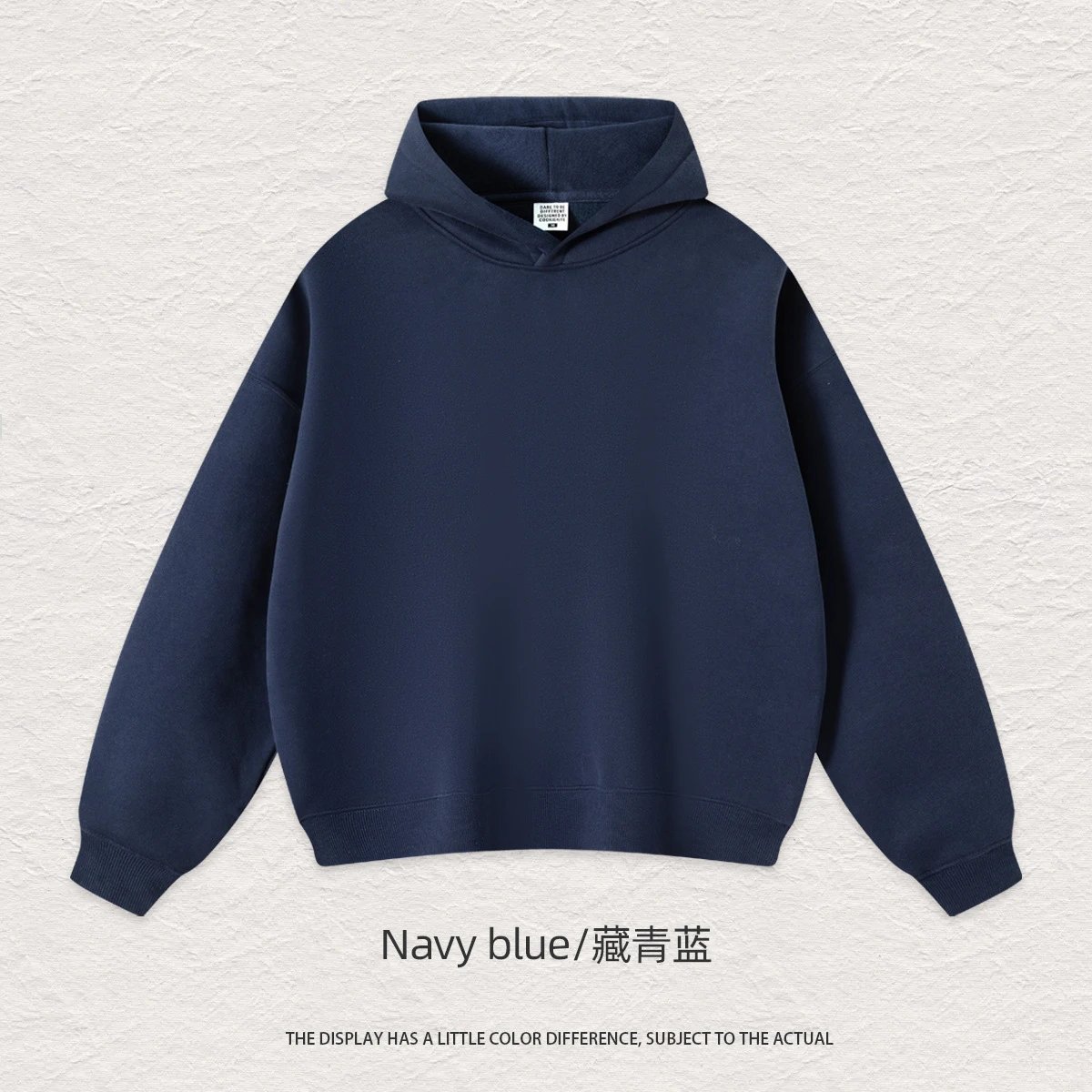 Logo Detail Blank pullover hoodie Black Minimal A with Relaxed Feel