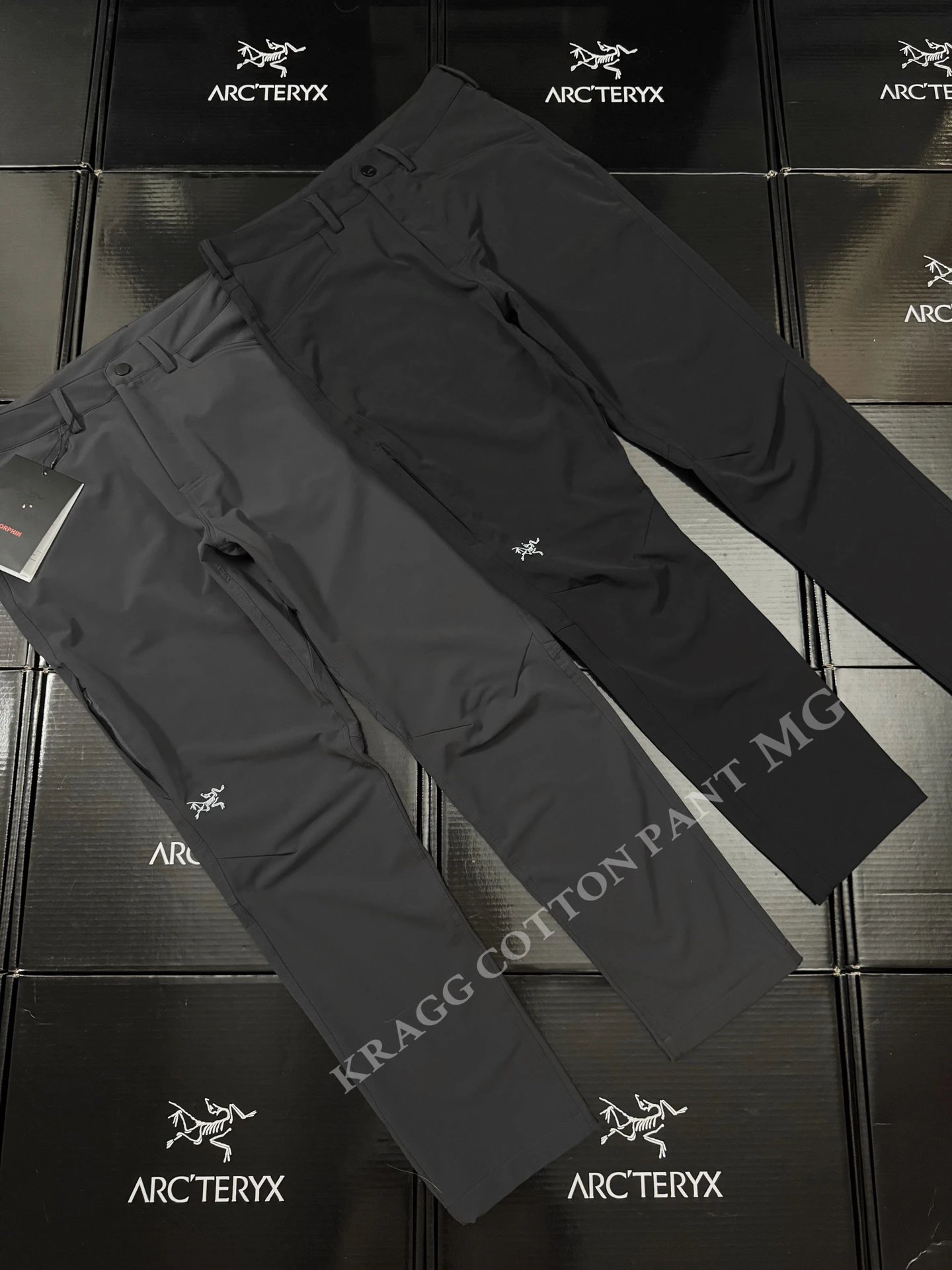 Arc'teryx Technical Hiking Pants in Charcoal - articulated knees