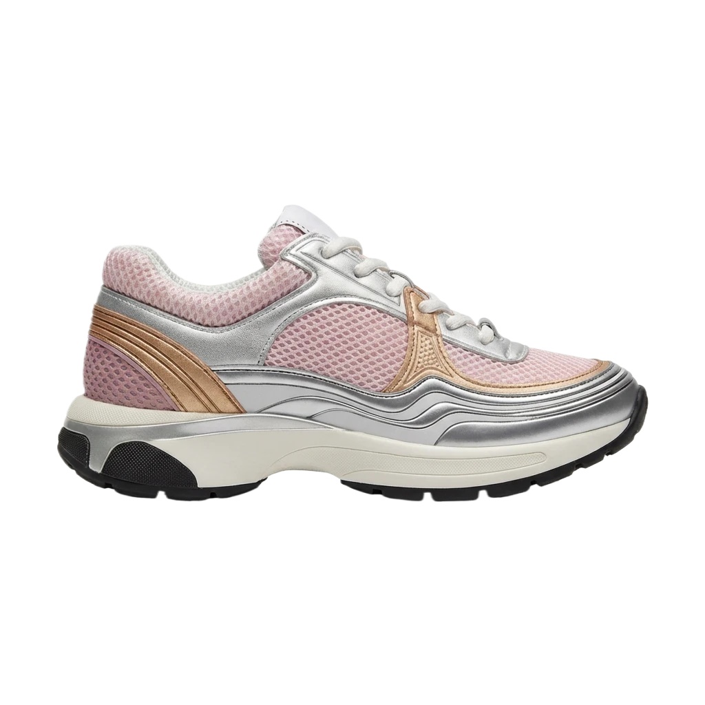 Chanel sporty pink and silver color - block shoes