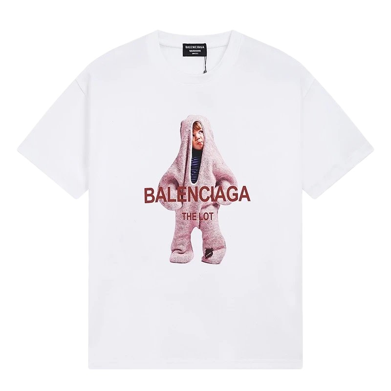 Parisian-style printed white T-shirt