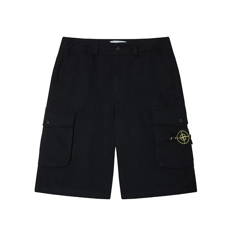 Stone Island Classic Workwear Style Black Cargo Shorts