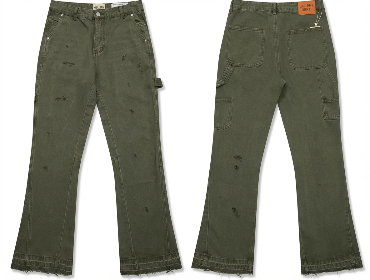 Gallery Dept. workwear style dark green pants