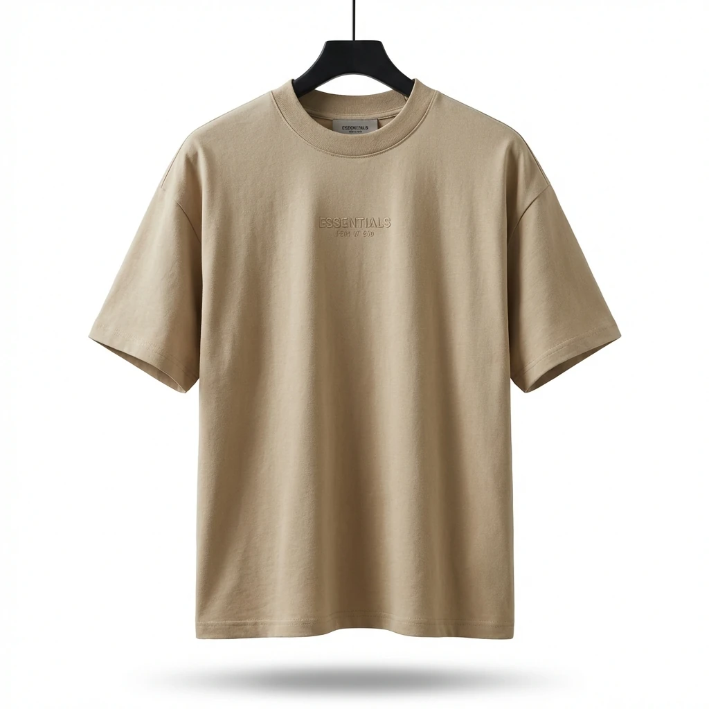 ESSENTIALS Basic Khaki Short Sleeve