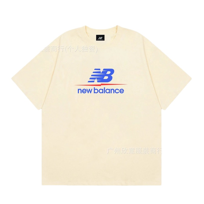 New Balance Printed Casual-style Light Beige Short-Sleeve T-Shirt
