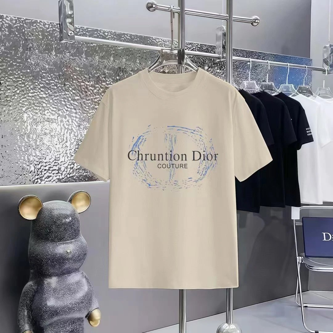 Dior Couture Printed Casual Style Beige T-Shirt