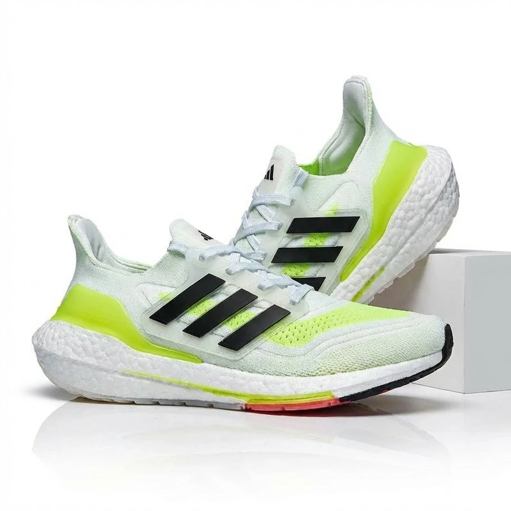 Adidas Ultraboost Trendy White-Green Sports Shoes
