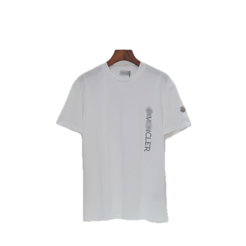 Moncler Letter Print Casual Style White T-Shirt