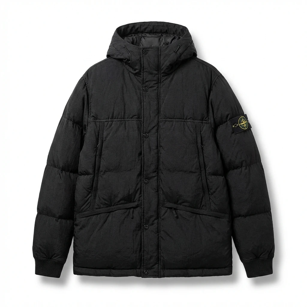 Stone Island functional style black down jacket