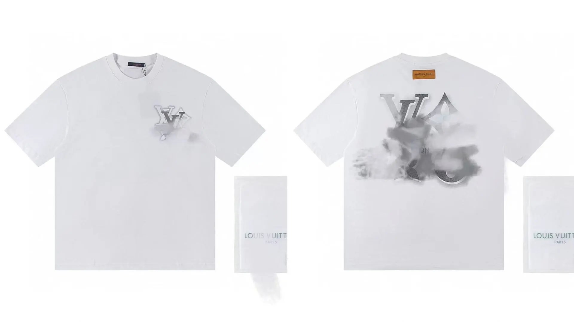 Louis Vuitton Trendy Ink-wash Blended White T-Shirt