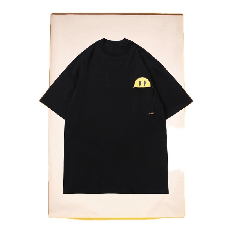 DREW Smiley Series Street Style Black T-Shirt