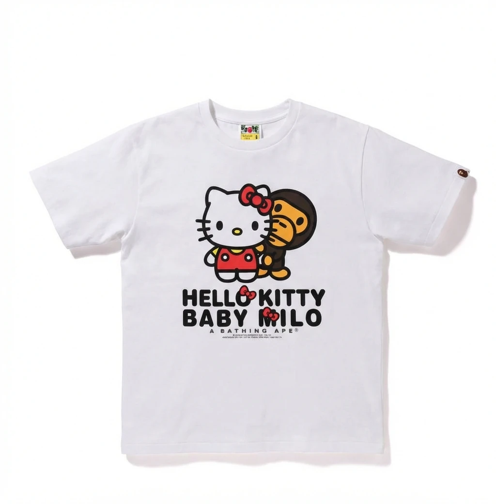 Bape Co-branded Cartoon White T-shirt